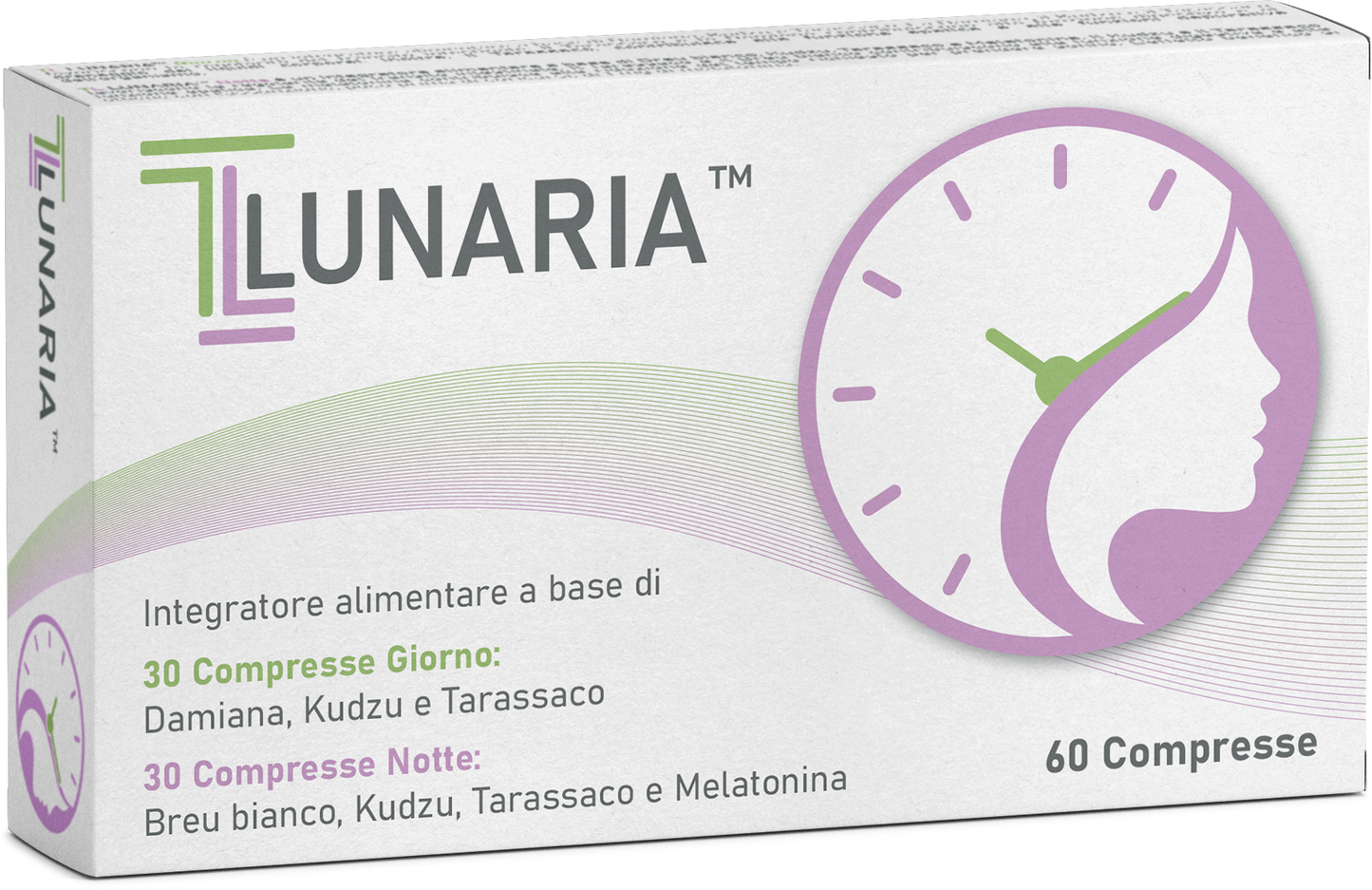 Scatola dell'integratore TL Lunaria da 60 compresse pronta per l'acquisto.